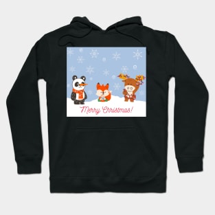 Merry Christmas Forest Animals Hoodie